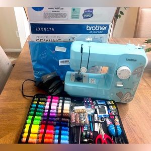 Brothers Sewing Machine + Sewing Kit + Practice Material Sheets